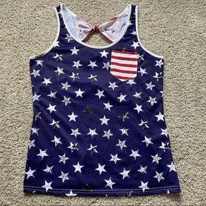 Red white and blue tank top size medium.